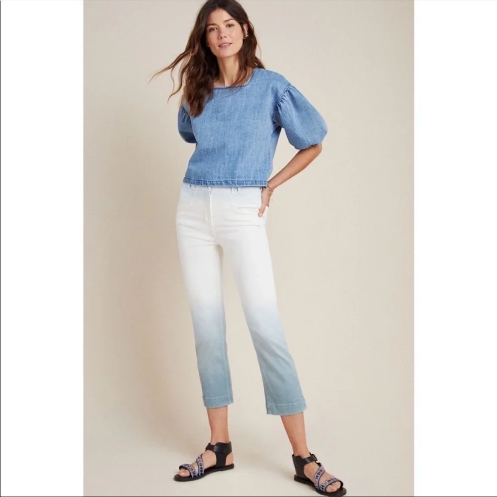 Anthropologie Pilcro and the Letterpress Jeans Ultra High-Rise Dip-Dyed 26 NWT